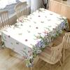 1pc Rectangular Tablecloth - Spring Summer Floral & Butterfly Pattern, Durable Polyester Fabric for Indoor/Outdoor Use, Kitchen Dining Table Decor, We
