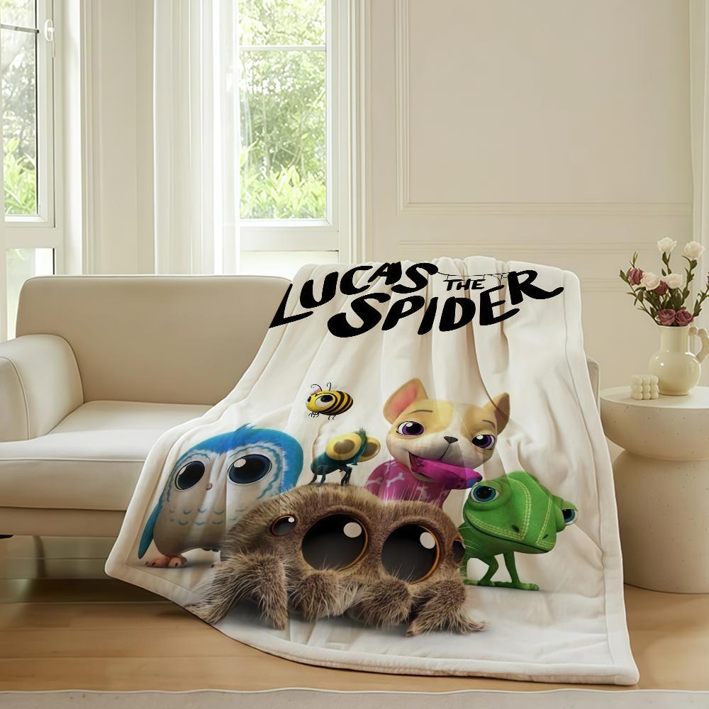 Coperta carina a cartoni animati L-Lucas il R-Ragno per Divano Ufficio Letto Aereo Viaggio Dormire Leggere Rilassarsi Campeggio Morbida e Calda