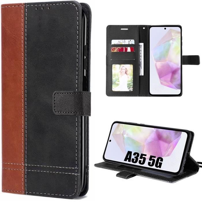 Coque de protection - PROSHOP - pour Samsung Galaxy A35 5G - Antichoc - Cuir PU - Porte-cartes