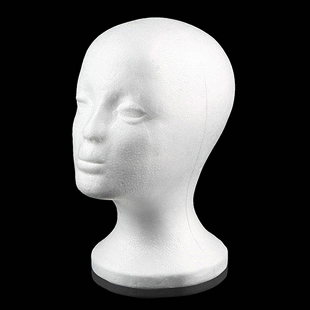 Foam Female Mannequin Head Model EPS Flocking Wigs Glasses Cap Display Holder Stand Model Photo Studio Shooting Prop