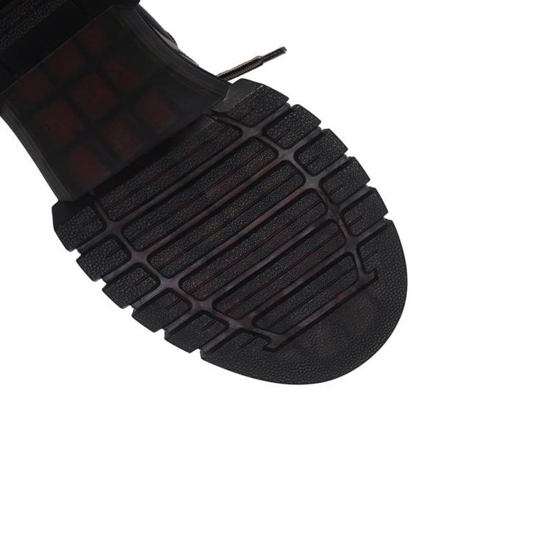 Fashion Women's new leather cowhide round toe high-heeled lace up college style single shoes, thick soled retro casual shoes