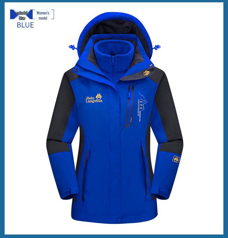 Jack Wolfskin Jie Lu 3'ü 1 Arada Fırtına Ceketi: Erkek ve Kadınlar İçin Polar Astarlı Sonbahar/Kış Dış Mekan Çift Ceketi.