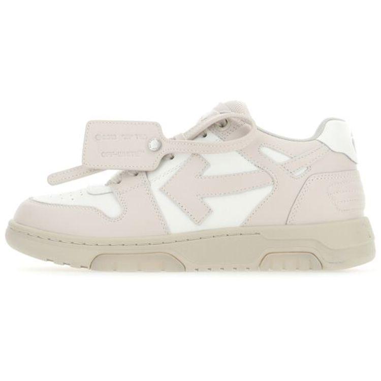 Off-White Кожаные кроссовки с вырезами Out Of Office Женские кроссовки Бежевый OWIA259S21LEA0010161