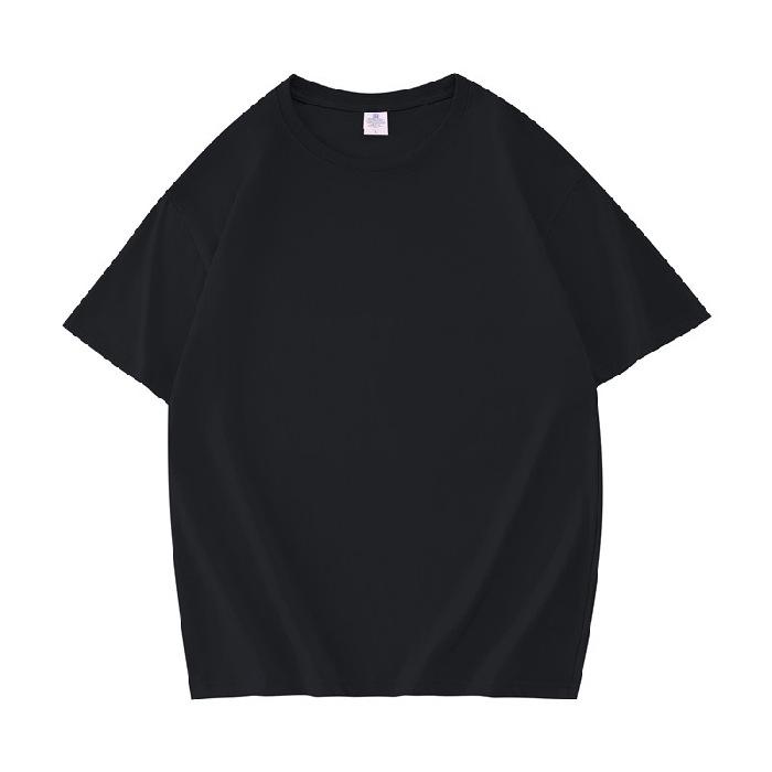 Unisex 200g Pure Cotton Drop-Shoulder T-Shirt, Short-Sleeve, Blank Design, Ribbed Collar, Back-Buttoned, Ideal for Class Uniforms, High Quality.