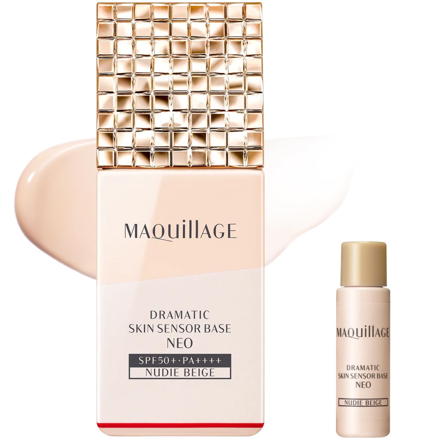 

Maquillage Dramatic Skin Sensor Base NEO Nude Beige Makeup Base Extra Size Set (25mL + 8mL) SPF50+ PA++++ Liquid Base for Long-Lasting Makeup, Shine C