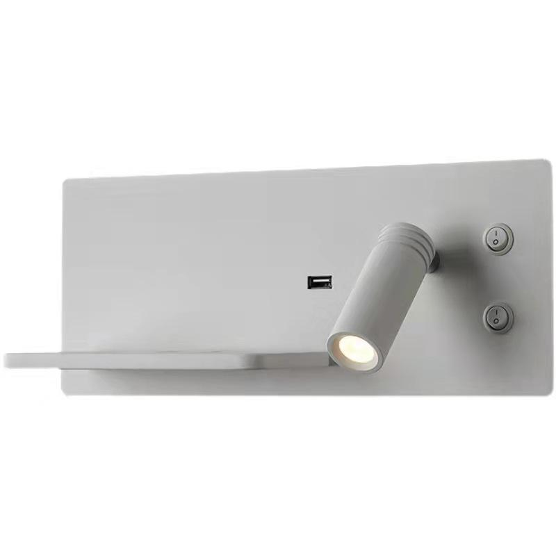 Modern Simple Bedside Wall Lamps USB Mobile Phone Wireless Charging Rotatable with Switch Living Room Bedroom LED Reading Light