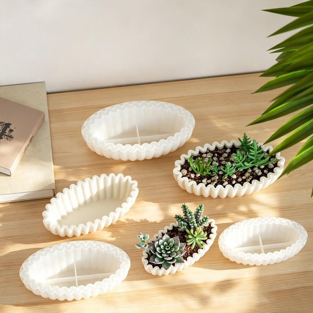 Striped Storage Bowl Mold Pleated Flower Pot Mold Castings Resin Mold Handicraft
