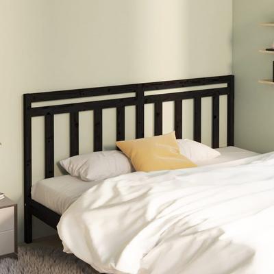Vidaxl Bed Headboard, Black, 186X4X100 Cm, Solid Pine Wood