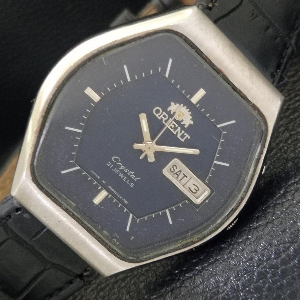 

ЯПОНИЯ ВИНТАЖ ORIENT CRYSTAL АВТОМАТИЧЕСКИЕ 46941 МУЖСКИЕ ЧАСЫ ОРИГИНАЛЬНЫЙ ЦИФЕРБЛАТ a703337-1 R213b-a703337