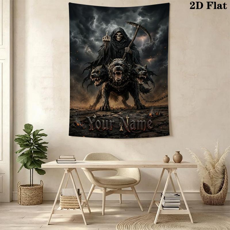 Name Custom Reaper Wall Tapestry Aesthetic Wall Hanging Printed Fabric Blanket Decorative Tapestries for Bedroom Living Room Home Decor