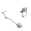 Silver Needle French Retro Pearl Pendant Stud Earrings - Elegant, Simple, and Luxurious for Women