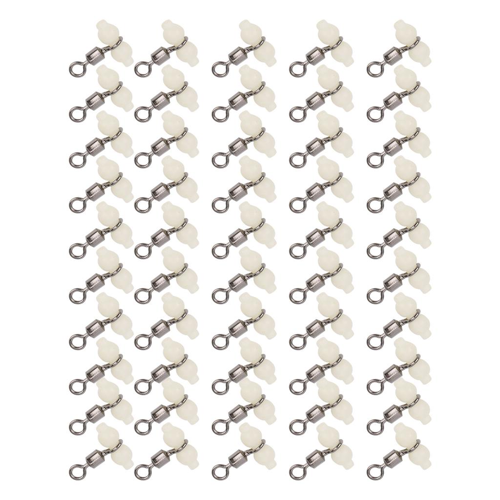 50Pcs Luminous 3 Way Gourd 8‑shape Swivel Hook Line Splitter Balancing Fishing Accessory