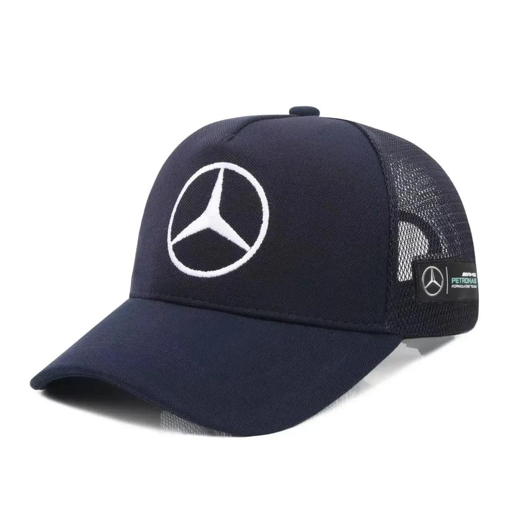 2025 Heißer Modischer Leder-Netzstoff-Hut Snapback Trucker Outdoor Sport Laufen Verstellbare Baseballkappe Für Mercedes Benz B/C/E/S-Klasse