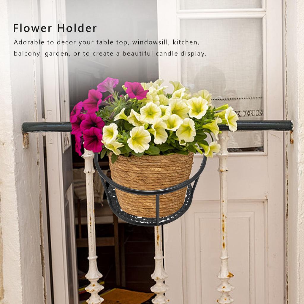 Buono-4X Supporto Fioriera in Metallo Stand Porta Vasi Appesi Cesto Pianta Giardino Parete Storage