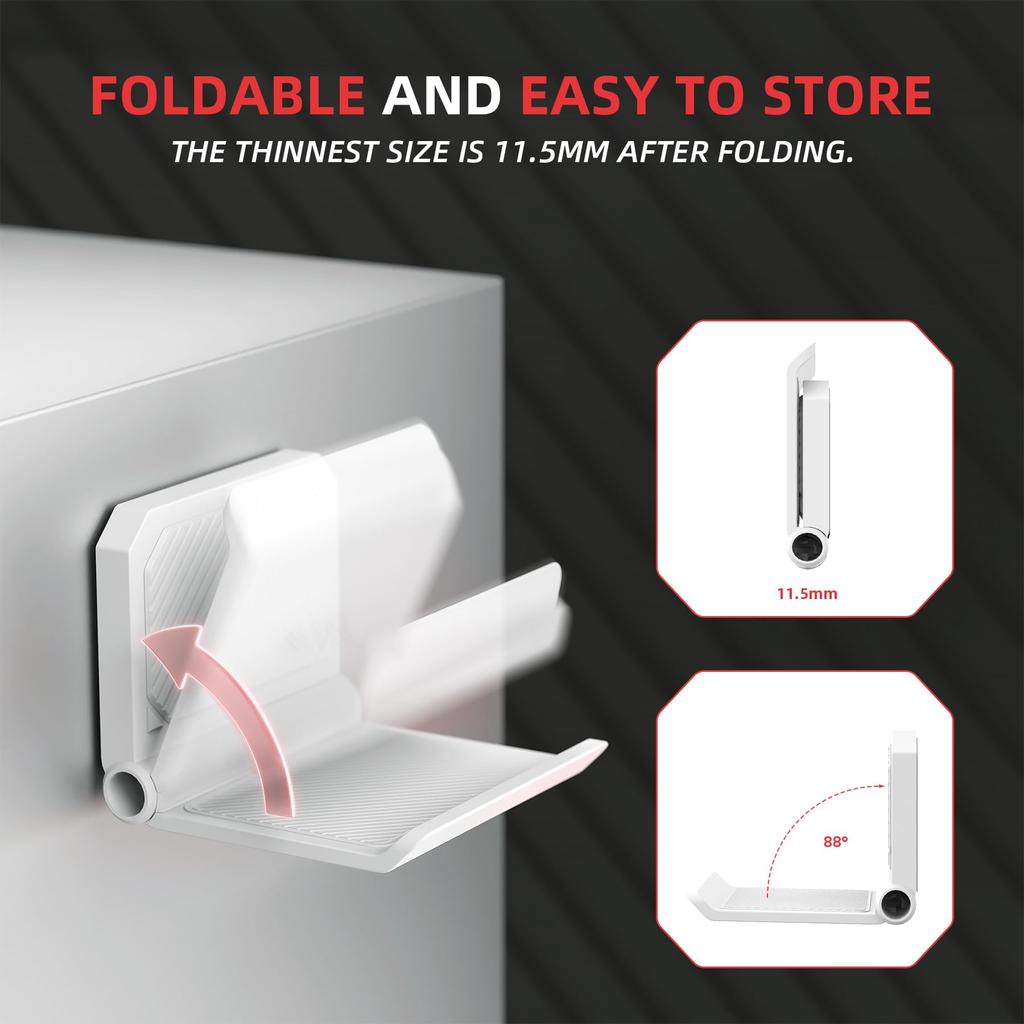 Suporte de parede dobrável PlayVital para Switch Pro Suporte de parede dobrável para fone de ouvido para jogos Xbox Series Suporte de parede para fone de ouvido sem fio Xbox e Pulse 3D