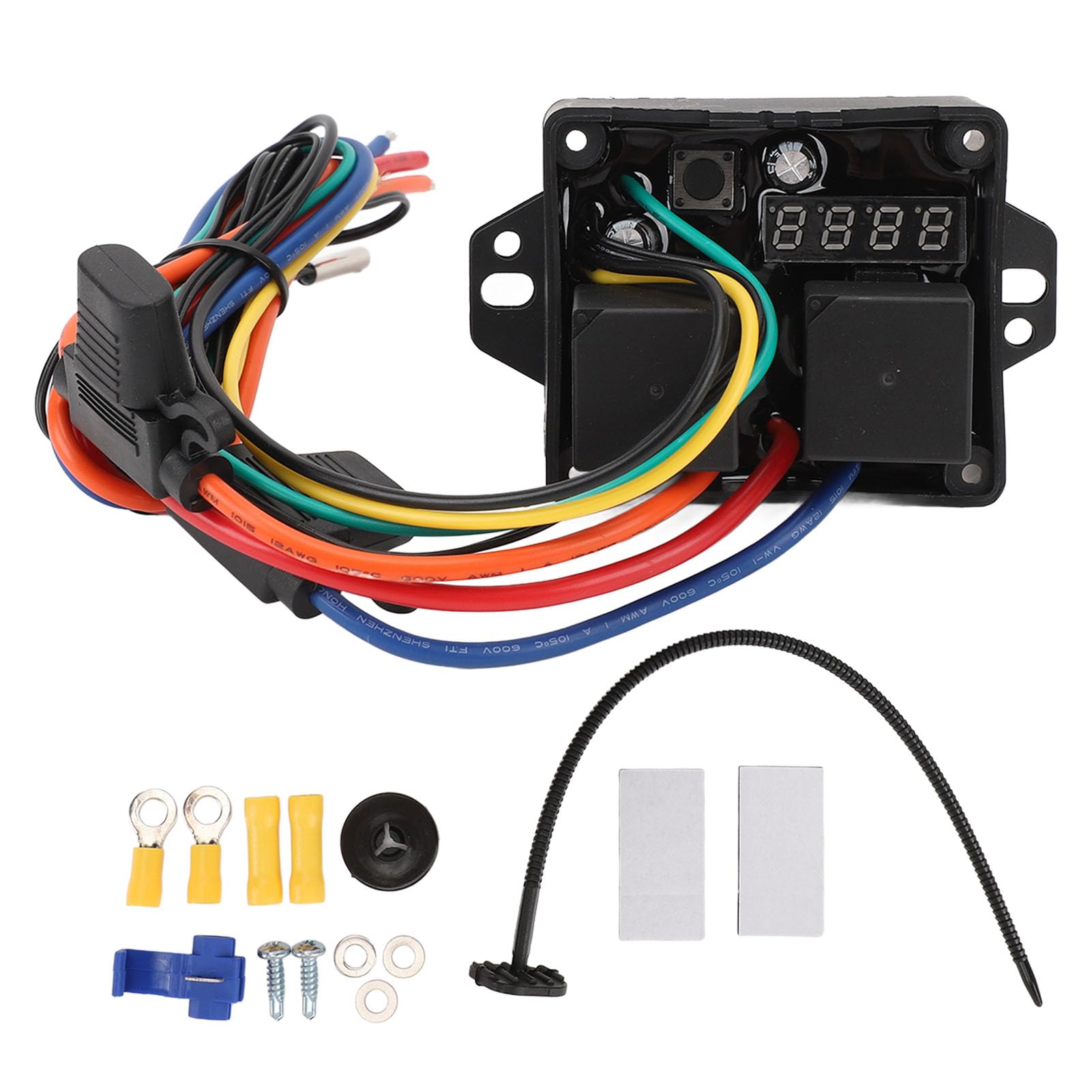

Digital Radiator Fan Controller Switch Kit, Temperature Range 104°F to 230°F, 12V 40A Adjustable Temperature Electric Thermal Fan Control Switch Kit f