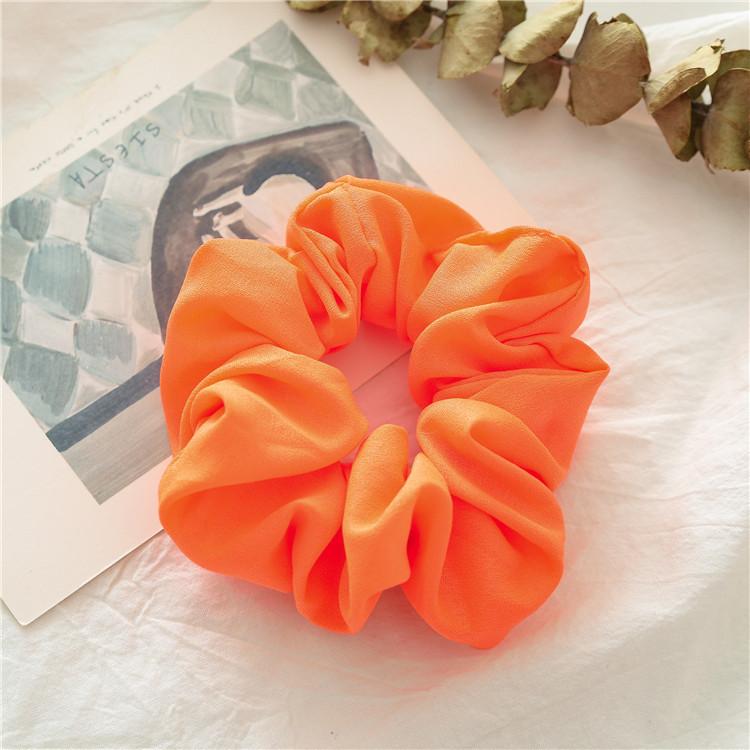 

Premium Dark Tone Scrunchies Elegant Large Hair Tie for Women Aesthetic Office Chic Fashion Hair Accessory Fluorescent orange-red