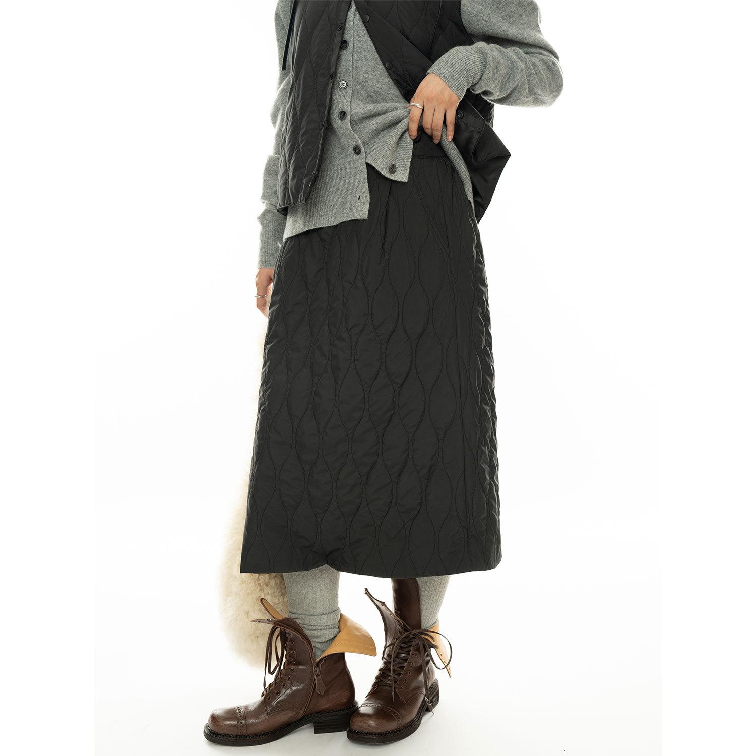 

Johnature Японская ретро-юбка-трапеция с подкладкой, осень-зима, удобная, универсальная, повседневная, теплая, свободная, женская M чёрный