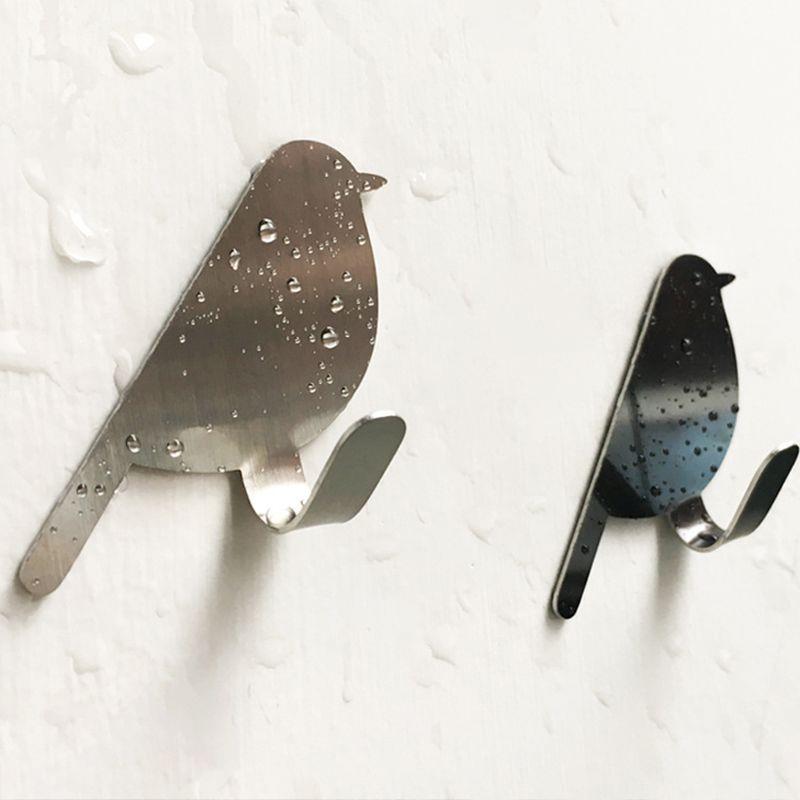 Self Adhesive Hooks Bird Pattern Storage Holder for Bathroom Kitchen Hanger Stick on Wall Hanging Door Clothes Towel Racks