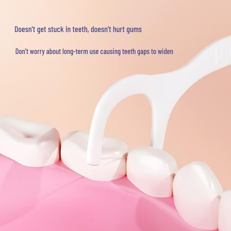 Semi-fruit Peach Flavored Dental Floss Sticks