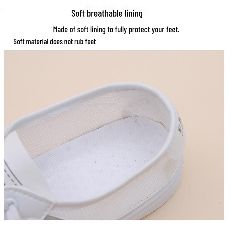 2025 Women's Lightweight White Mesh Casual Flat Shoes - Korean Style, Breathable, Summer All-Match Design.