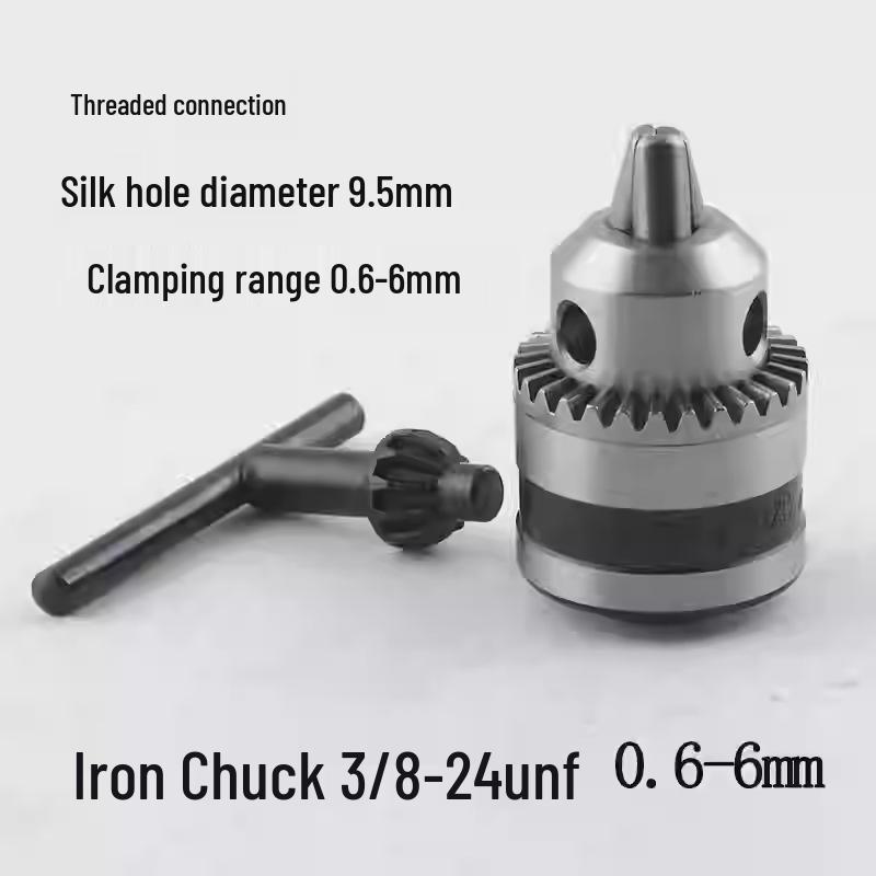 Electric Drill Power Tool Accessory: Hand-Tightened Locking Chuck with Round & Square Shank Compatibility