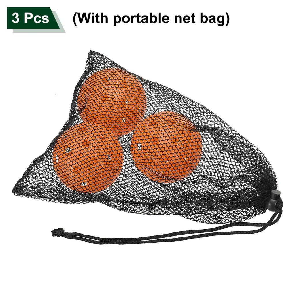 PATIKIL Luminous Pickleball Balls 40 Holes Dark Luminous Pickleballs 3 Pieces Outdoor Pickleball Balls with Mesh Bag for Indoor and Outdoor Sports