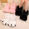 Módní Roztomilé Kreslené Tlapky Boty z Umělé Kožešiny Žena Zimní Domácí Podlahové Nadýchané Pantofle Měkké Plyšové Dívčí Vnitřní Sněhule Zábavné Párty Boty