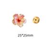 Stainless Steel Red Hibiscus Flower Pin Jewelry Stainless Steel Pink Hibiscus Flower Brooch for Women Birthday Gift