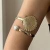Metal Shell Baroque Irregular Imitation Pearl Arm Cuff Bracelets For Women Men Summer Ocean Beach Conch Bangle Body Jewelry