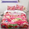 3pcs Princess Strawberry11 Design Cover Set - HD Printed Bedding with 1 Cover and 2 Pillowcases - Perfect for Home and Dorm Decor