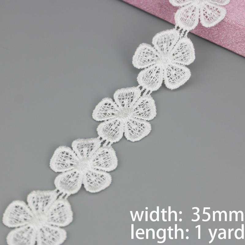 (1 yard) Tissu de dentelle à bordure en coton Sangle Décoration Rubans cadeau Amour bricolage