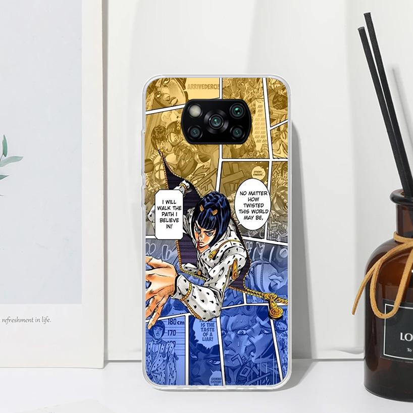 JoJo Adventure Bruno Buccellati Phone Case For Xiaomi Poco X7 X6 X5 M7 M8 Pro F7 Ultra Redmi 15C 15 13C 13 12C 12 10 10C 10A Art