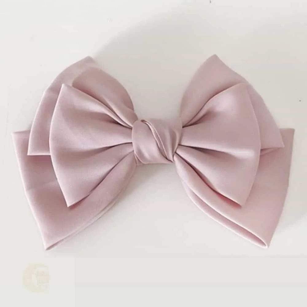 MOONH Long Hair Ribbon Hairpin Premium Hairpin Luxurious Ribbon Pin Pink Silk 3-Tier Knot Hairpin