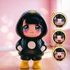 Face Changing Cartoon Girl Toy Stress Relief Penguin Costume Girl Toy with 3 Expressions Keychain Pendant Backpack Purse Charm Party Favors