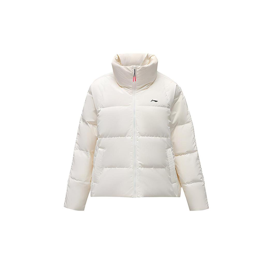 Li Ning Down Jackets Women's Mist White Stand Collar Moderate Other AYMQ038-2