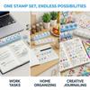 Mini Color Seal Cartoon Stamp Stickers Kit Blue / White Decorative Stamp  Album Decoration