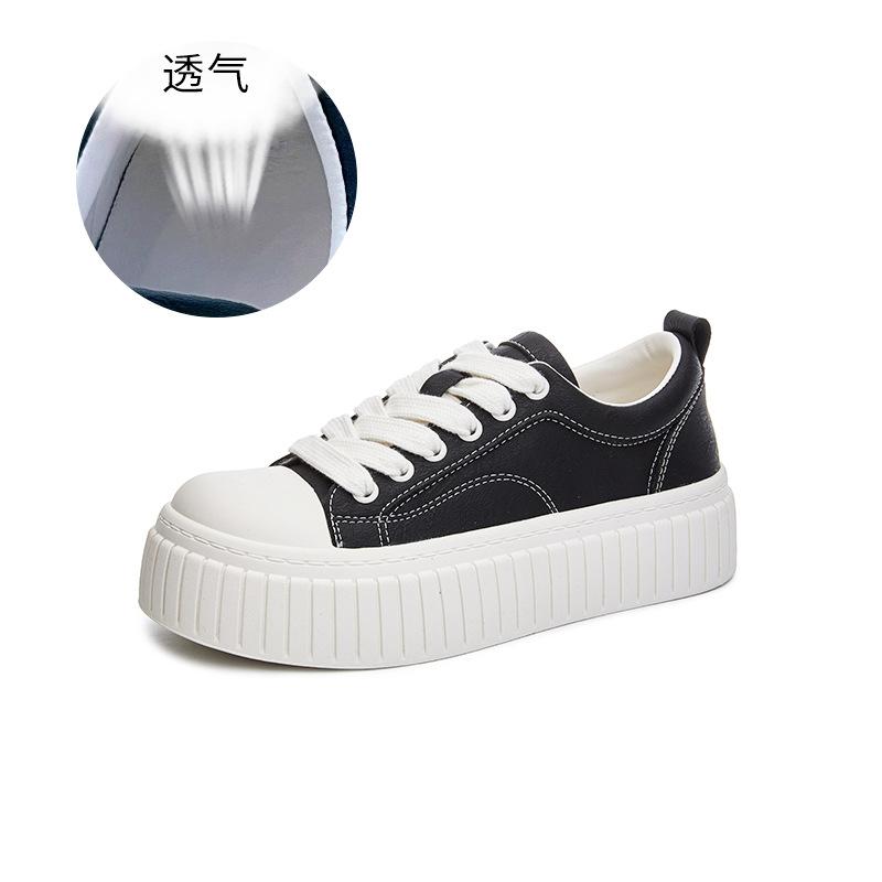 Little White Shoes Women's 2025 Spring New Platform Women's Shoes Casual Versatile Board Shoes Women's Big Head Sports Biscuit Shoes