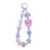 Kawaii Sanrio Hello Kitty Phone Chain W/Card Kuromi Cinnamoroll My Melody Beads Keychain Bowknot Anti-Lost Wrist Strap Bag Decor