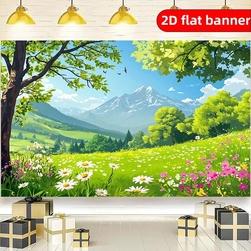 2D Party Background Cloth Decorative Banner Embracing Spring Suitable for Various Festivals, Weddings, and Outdoor Activities
