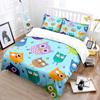 Cartoon Owls With Colorful Background Bedding Set 1 Duvet Cover 2 Pillowcases For Adult And Children Luxury Gift Full Size