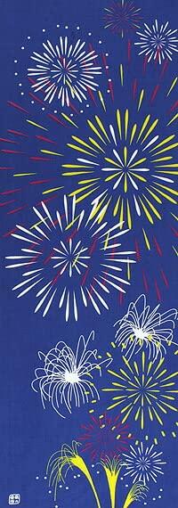 

Dyeing Anbo Hand Towel Authentic Dyed Cotton Tokuoka Made in Japan 35cm x 100cm Fireworks Blue 100% синій