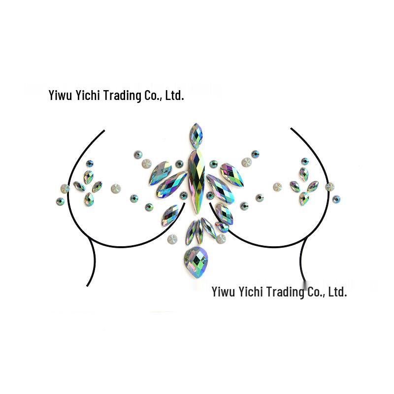 Diamant-Tattoo-Aufkleber für Make-up & Karnevals-Brustdekoration