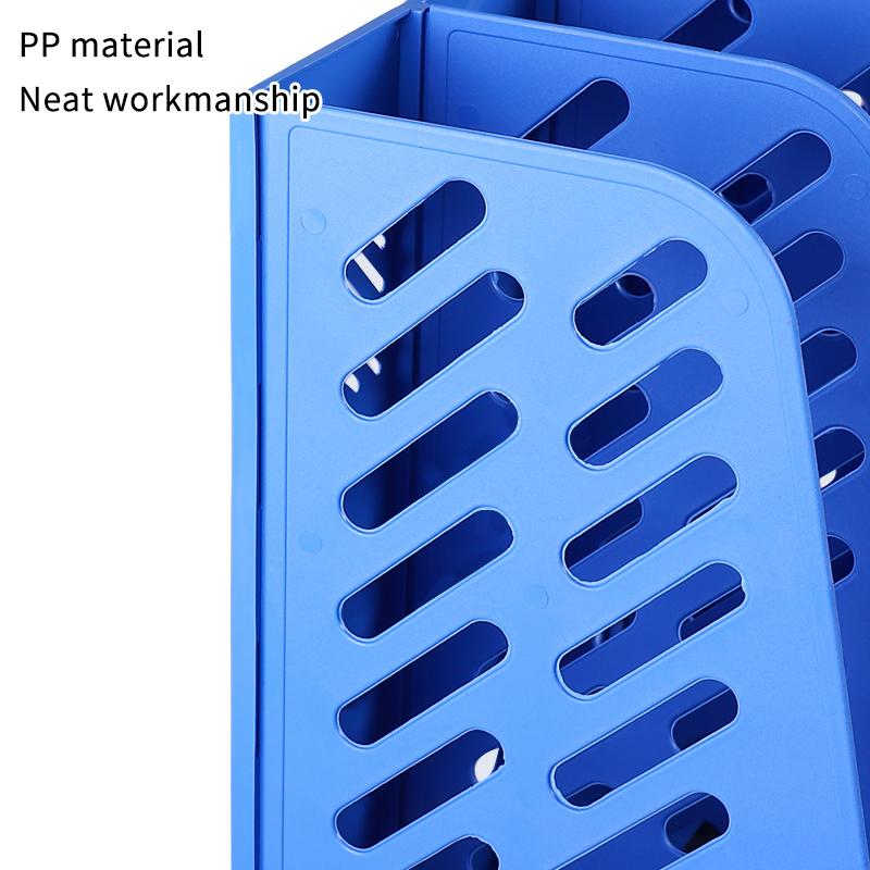 4 Column File Rack Holder Durable PP Material Desktop Organizer for Books Stationery Sundries School Office Desktop