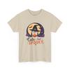 Cute But Spooky Witch Penguin Pumpkin T-Shirt Halloween Bat Moon Night Stars Tee