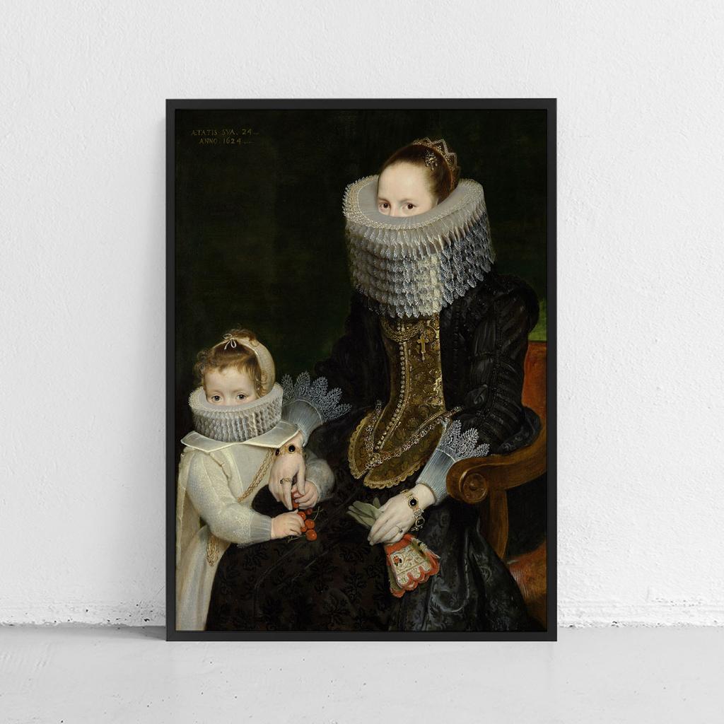 Plakat portret rodzina w koronkach