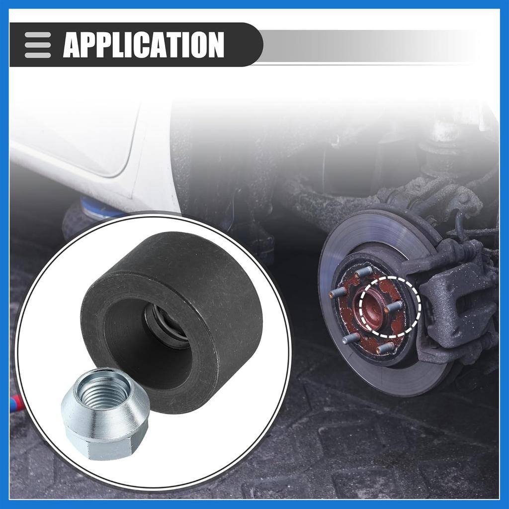 Universal Wheel Stud Installer Tool, Wheel Bolt Installer, M12x1.25 M12x1.5 M14x1.5, Iron, with 3/4" Hex Wheel Lug Nuts, Silver Tone, 1 Set Auto