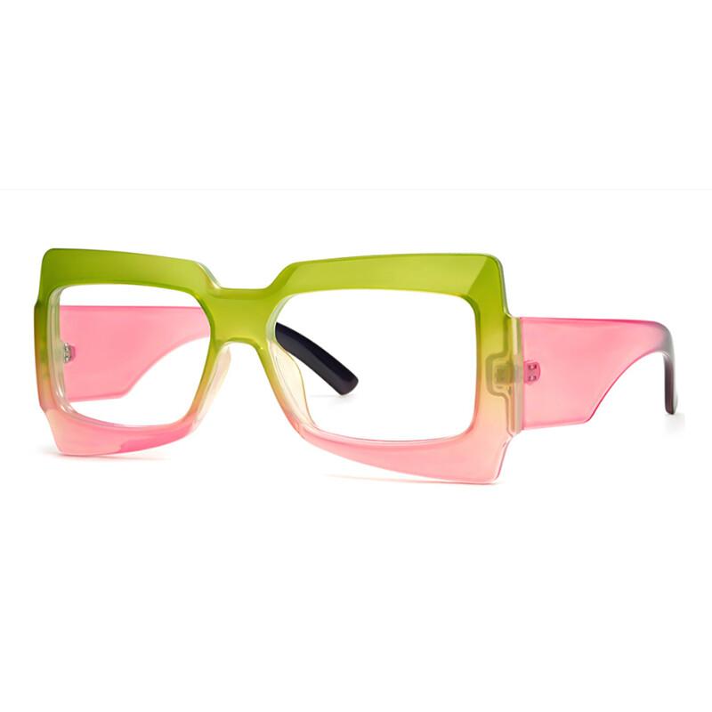 Oversized Square Reading Glasses Anti Blue Light Large Frame Leopard Green Eyeglasses High-definition Presbyopia Eyewear