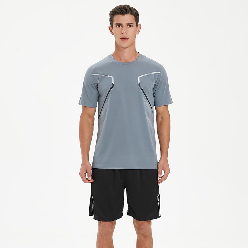 Plus Size Men's Quick-Drying Short-Sleeved Shorts Suit Sportswear Men's Leisure Sports Running Fitness T-Shirt Shorts Set Men