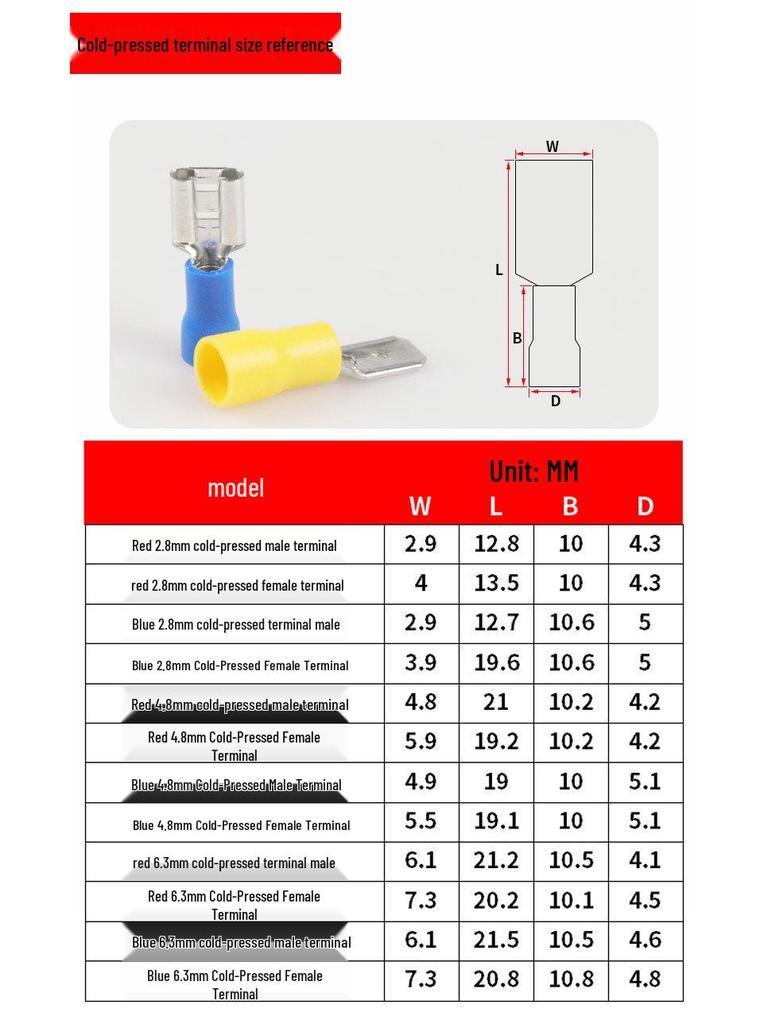 Cold-Pressed Wiring Terminal Set - 280 Pieces | Cross-Border Hot-Selling Product